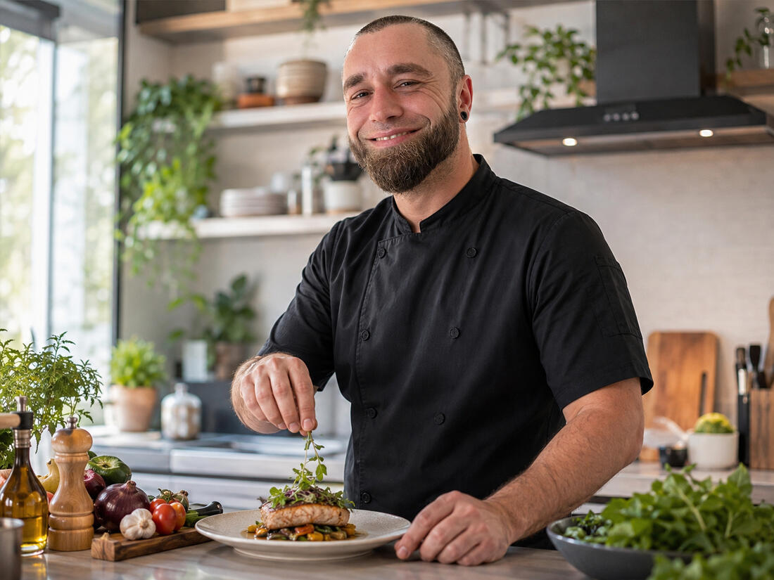 Untitled Privatkoch beim Kochen in einer privaten Küche